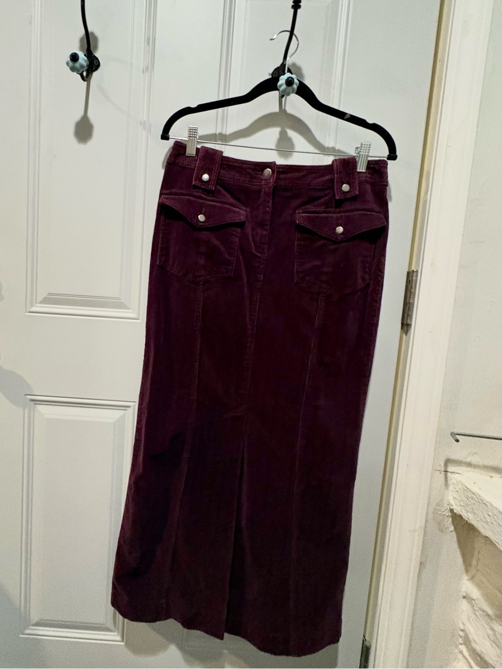 Willi Smith Plum Corduroy Midi/Maxi Skirt